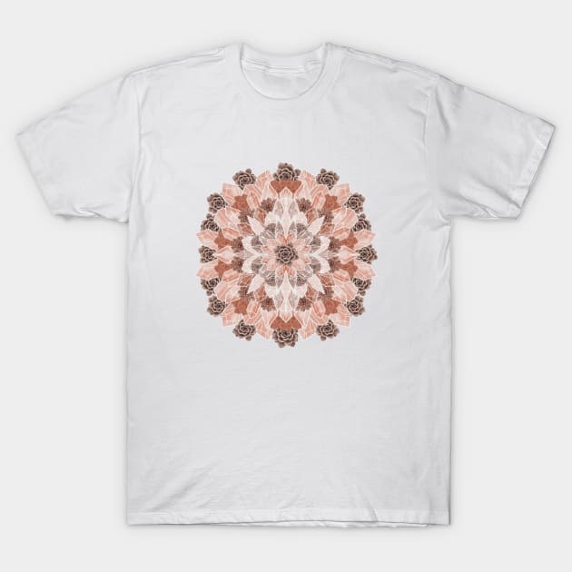 Crystals Succulents Mandala ORANGE T-Shirt by PrintablesPassions
